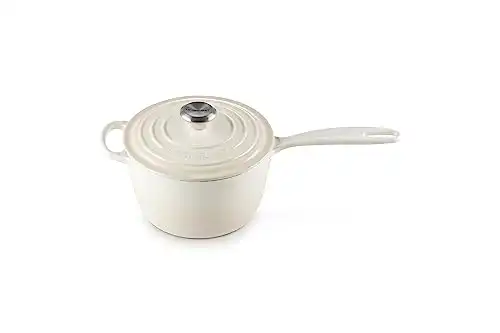 Le Creuset Enameled Cast Iron Signature Saucepan, 1.75 qt., White
