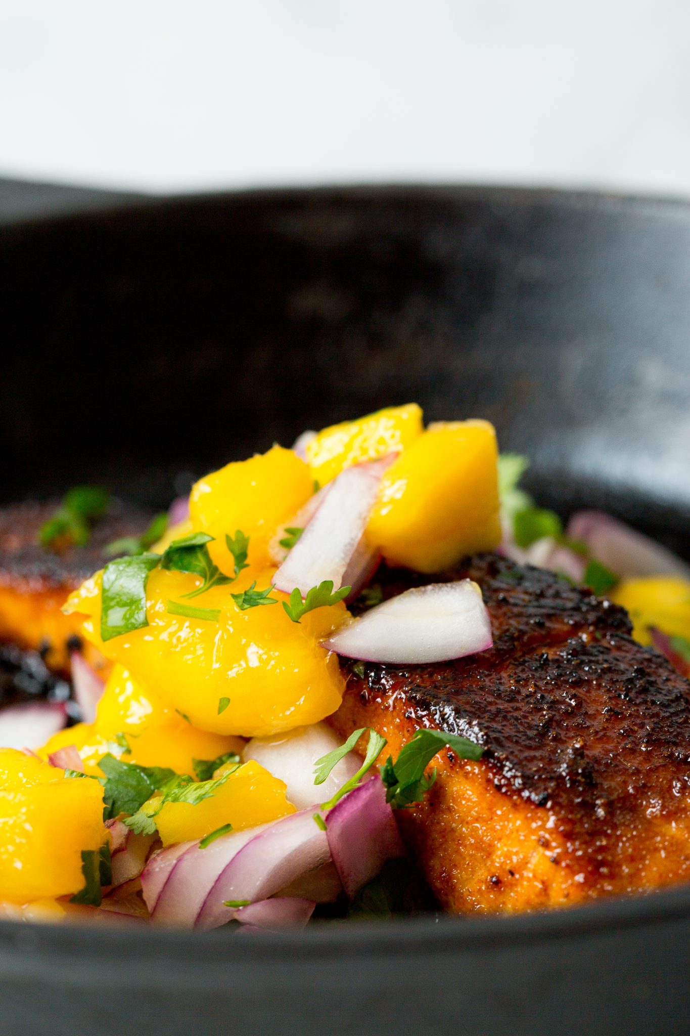 Blackened Salmon with Mango Salsa